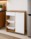 Ver imagem 5 de Fruteira de Cozinha Vitória 2 Cestos Porta Gaveta Multiuso:Castanho/Offwhite