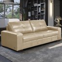 Ver imagem 1 de Sofá Decorativo 2 Lugares Turim 200cm Couro Bege G58 - Gran Belo