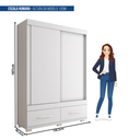 Ver imagem 4 de Guarda-roupa Solteiro 2 Portas de Correr 2 Gavetas Sereno