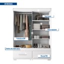 Ver imagem 7 de Guarda-roupa Solteiro 2 Portas de Correr 2 Gavetas Sereno