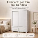 Ver imagem 7 de Guarda-Roupa Solteiro 2 Portas de Correr 2 Gavetas Sereno Branco