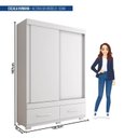 Ver imagem 3 de Guarda-Roupa Solteiro 2 Portas de Correr 2 Gavetas Sereno Branco