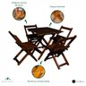 Mesa Dobrável Tabaco 70x70 com 4 Cadeiras para Bares, Restaurantes e Eventos Conjunto Montana - 4