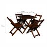Mesa Dobrável Tabaco 70x70 com 4 Cadeiras para Bares, Restaurantes e Eventos Conjunto Montana - 5