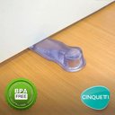 Ver imagem 2 de Kit 5 Trava Portas Cunhas Aparadores Calços Transparentes Antiderrapantes Pvc Chão