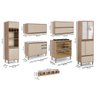 Kit Cozinha Planejada Completa Modulada MDF Conjunto 7 Peças 12 Portas Organizadora Marrom Madeira - 3