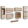 Kit Cozinha Planejada Completa Modulada MDF Conjunto 7 Peças 12 Portas Organizadora Marrom Madeira - 2