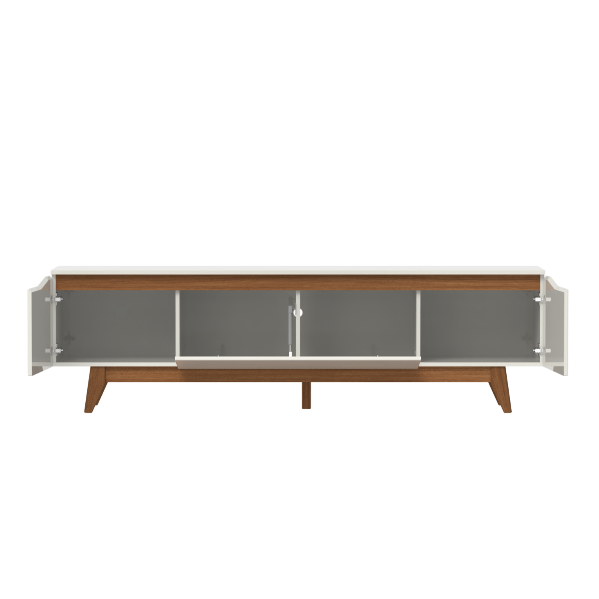 Rack para TV até 75 Polegadas Pés em Madeira Maciça 180cm Flynt - 4