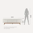 Ver imagem 3 de Rack para TV até 75 Polegadas MDF 184cm Pés em Madeira Maciça Flynt Bege
