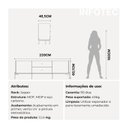 Ver imagem 3 de Rack para TV até 75 Polegadas MDF 220cm 2 Portas 2 Gavetas Dourados Off-White Jasper Branco