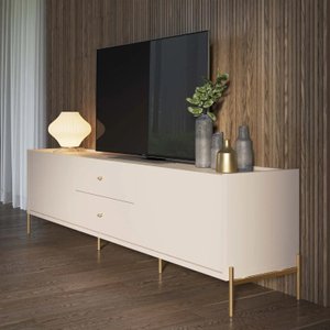Rack para TV até 75 Polegadas com Pés em Aço Carbono e Pintura Metalizada 220cm Jasper