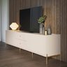 Rack para TV até 75 Polegadas com Pés em Aço Carbono e Pintura Metalizada 220cm Jasper - 1