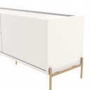 Ver imagem 4 de Rack para TV até 75 Polegadas MDF 220cm 2 Portas 2 Gavetas Dourados Off-White Jasper Branco
