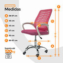 Ver imagem 6 de Cadeira de Escritório Oficial Esteirinha Mesh Ergonômica Giratória - Rosa - 1