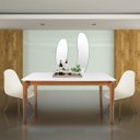 Ver imagem 2 de Mesa de Jantar Portugal em Madeira Maciça e MDF L 160 X P 90 X Alt 77 Bege/Marrom/Off White