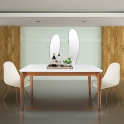 Mesa de Jantar Portugal em Madeira Maciça e Mdf L 160 X P 90 X Alt 77 - 2