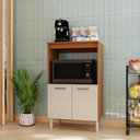 Ver imagem 3 de Balcão Multiuso 2 Portas Talita Nicho Aberto MDP Cozinha Lavanderia:Freijo Off White