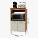 Ver imagem 5 de Balcão Multiuso 2 Portas Talita Nicho Aberto MDP Cozinha Lavanderia:Freijo Off White