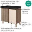 Ver imagem 4 de Balcão Canto Reto com Tampo 1 Porta MDF 89 cm Kali 1222722 Carvalho Toq Off White Nicioli