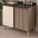 Ver imagem 3 de Balcão Canto Reto com Tampo 1 Porta MDF 89 cm Kali 1222722 Carvalho Toq Off White Nicioli