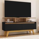Ver imagem 3 de Rack Bancada Tv 50 Pol 120 Cm Rubi Cinamomo Preto Bechara
