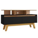 Ver imagem 1 de Rack Bancada Tv 50 Pol 120 Cm Rubi Cinamomo Preto Bechara