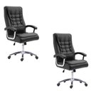 Ver imagem 1 de Kit 2 Cadeiras Escritório Presidente Ergonômica NR17 Corino Mola Ensacada