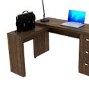 Ver imagem 7 de Conjunto Escritório Completo Com 2 Mesas em L e 6 Gavetas Cor: Nogal