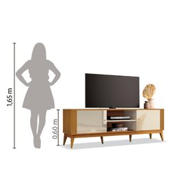 Rack Bancada Para Sala TV Até 60 Polegadas Legacy Cedro / Off White - 5