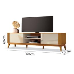 Rack Bancada Para Sala TV Até 60 Polegadas Legacy Cedro / Off White - 3