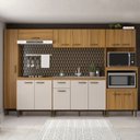 Ver imagem 1 de Cozinha Compacta 6 Peças 120cm x 200cm Berlim Marrom/Ipê/Cristalo