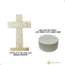 Ver imagem 2 de Abajures de Mesa Acrilico Jesus Cristo Led Rgb Colorido Cabo Usb e Pilha
