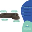 Ver imagem 5 de Sofá Modular Celinne Luxuoso Sala de Estar Decoração Luxo 265cm Suede Marrom