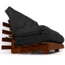 Ver imagem 1 de Sofá Cama Casal Futon Tokio Preto Acquablock Madeira Maciça Cor Imbuia
