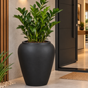 Ver imagem 1 de Vaso de Fibra de Vidro Bali U 71cm Grande Preto Fosco