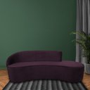 Ver imagem 2 de Sofá Curvo 03 Lugares 210cm Eron Veludo Roxo - CasaePoltrona