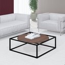 Ver imagem 2 de Mesa De Centro Sala 84x84x35cm Aço e Madeira Industrial Moon Don Castro Decor