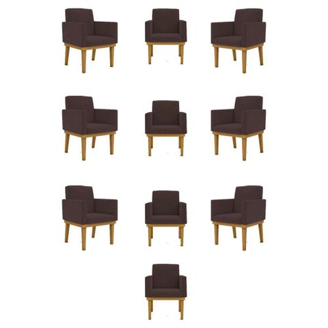 Kit 10 Poltronas Decorativa Reforçada - Balaqui Decor Cor:marrom
