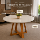 Ver imagem 6 de Mesa para Sala de Jantar Tampo MDF Vidro Temperado 4 mm Redonda para 4 Lugares