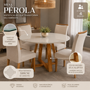 Ver imagem 3 de Mesa para Sala de Jantar Tampo MDF Vidro Temperado 4 mm Redonda para 4 Lugares
