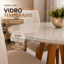 Ver imagem 4 de Mesa para Sala de Jantar Tampo MDF Vidro Temperado 4 mm Redonda para 4 Lugares