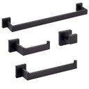 Ver imagem 1 de Kit Banheiro Inox Premium Preto Fosco 4 Peças - Fino Inox