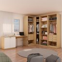 Ver imagem 1 de Closet 100% MDF Completo com Cabideiro, prateleiras, sapateira e escrivaninha Office