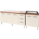 Ver imagem 1 de Balcao Pia 150cm e Cooktop 4 Bocas Savana Off White Mobbs