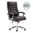 Ver imagem 3 de Kit 10 Cadeiras Escritório Presidente Ergonômica NR17 Corino Mola Ensacada Marrom