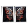 Dupla de Quadros Borboleta Azul Vermelha -- Br Artes - 1