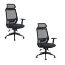 Ver imagem 1 de Kit 2 Cadeiras Escritório Presidente Ergonômica NR17 Genebra Preto