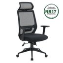 Ver imagem 3 de Kit 6 Cadeiras Escritório Presidente Ergonômica NR17 Genebra Preto