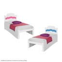 Ver imagem 3 de Cama Iris Solteiro 0,88cm Rosa/Azul com Colchão - Cambel Móveis