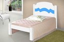 Ver imagem 1 de Cama Iris Solteiro 0,88cm Rosa/Azul com Colchão - Cambel Móveis